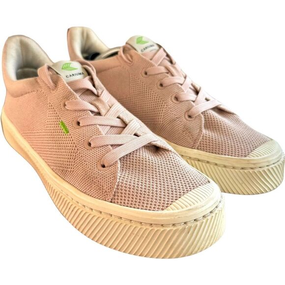 Cariuma Womens Fashion Sneakers Pink Low Top Lace Up Padded Canvas Casual 8 - Picture 4 of 13